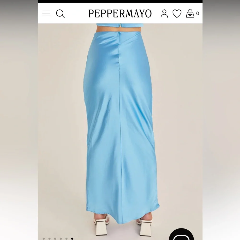 🩵 Riley Hubatka EXCLUSIVE x Peppermayo Azure Blue Mondello Maxi Skirt | 6 S